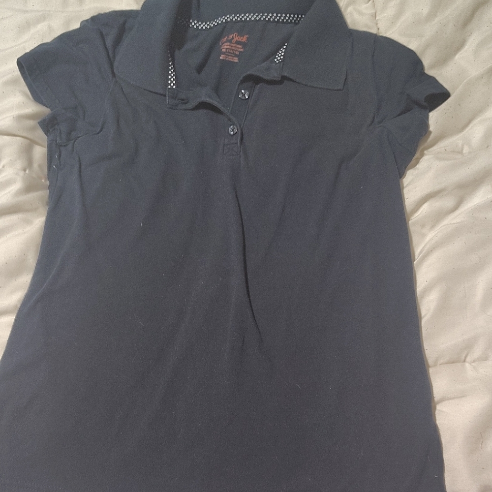 Cat & Jack Navy Short-Sleeve Button-Down Polo